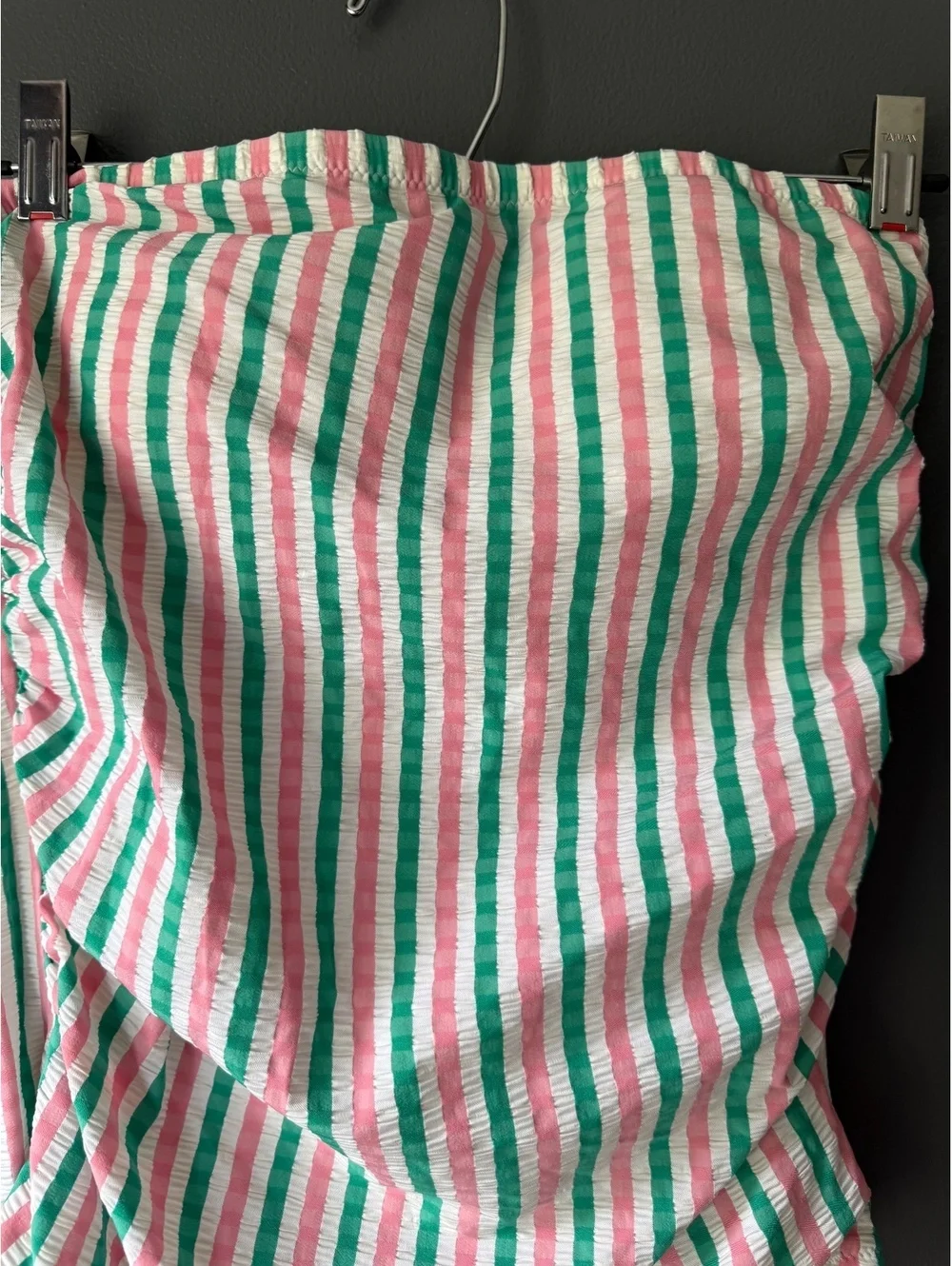 J.Crew Women's One Piece Swimsuit Size 6 Pink Green White Striped